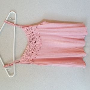 Free Pink Lacey Tank Top